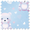 Little Bear, Blue Cotton - Made to Measure Curtains